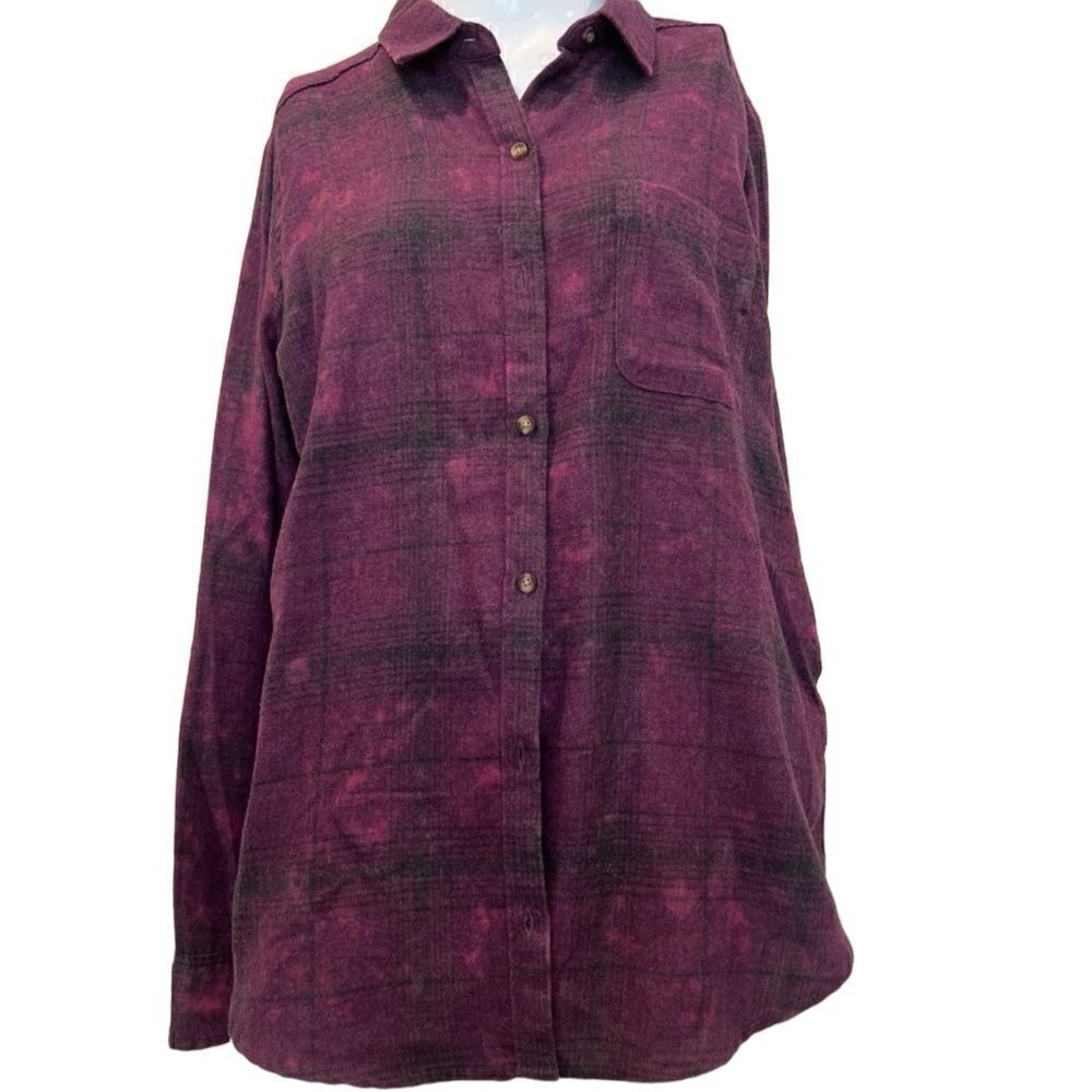 Hollister Tye Dye Flannel Purple Button up Shirt Sz.S NWT